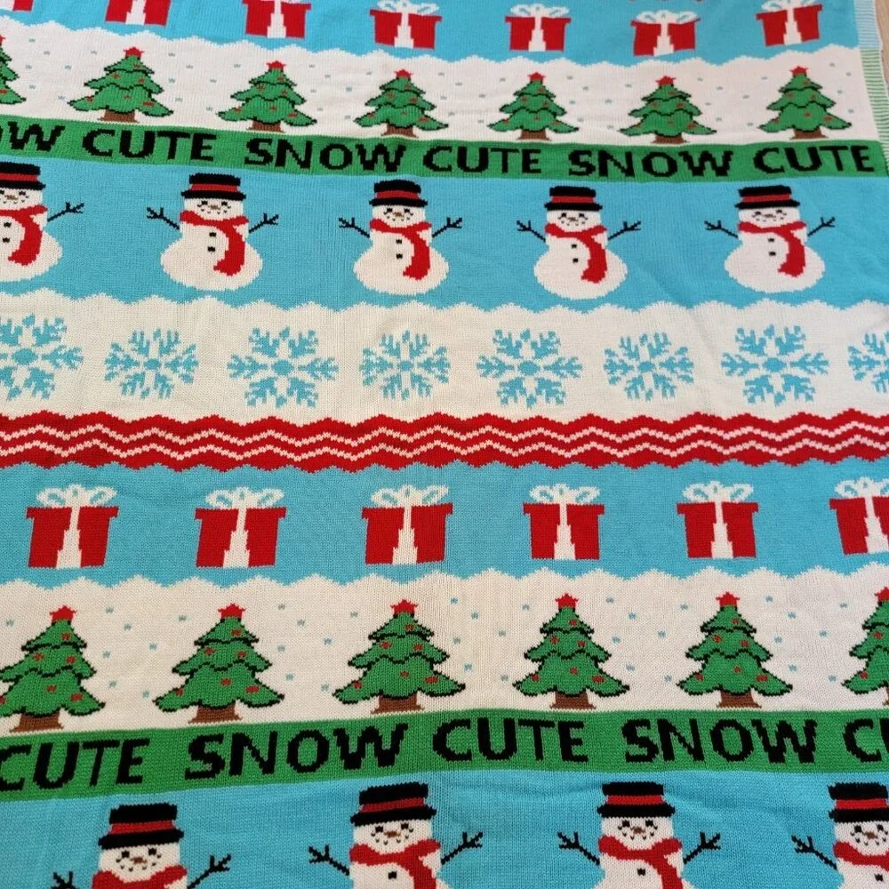 Holiday Christmas Suoer Soft Acrylic Throw Blanket Snowmen‎ Frosty Snow Cute